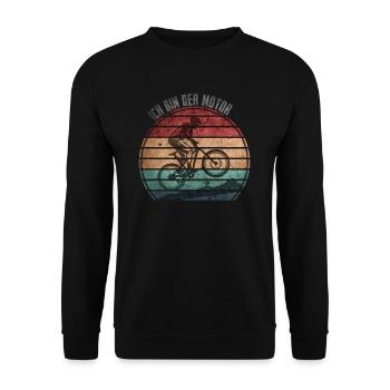 I am the Motor Vintage Biker MTB - Unisex Sweatshirt - black - Front - Alina (178cm) & Michal (187cm)