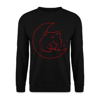 Bohemian Aesthetic Kawaii Frog Star Moon - Unisex Sweatshirt - black - Front - Alina (178cm) & Michal (187cm)
