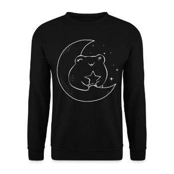 Bohemian Aesthetic Cottagecore Kawaii Frog Star - Sweat-shirt Unisexe - noir - Devant - Alina (178cm) & Michal (187cm)