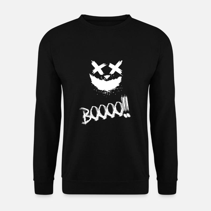 BOOOOO! Creepy pumpkin face - Unisex Sweatshirt - black
