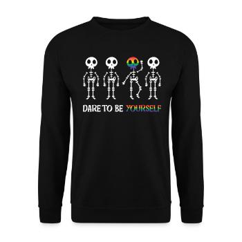 Dare To Be Yourself - Funny LGBTQ - Unisex Sweatshirt - black - Front - Alina (178cm) & Michal (187cm)