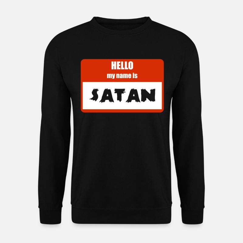 Gruseliges Halloween-Namensschild mit - Unisex Pullover - Schwarz