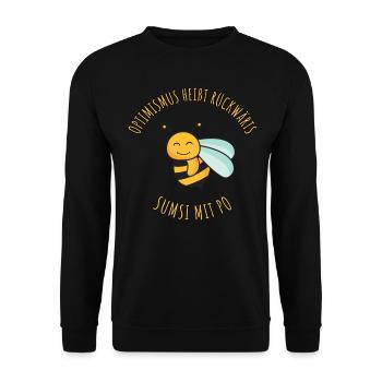 Optimismus Sumsi mit Po Bienen Imker - Unisex Pullover - Schwarz - Vorne - Alina (178cm) & Michal (187cm)