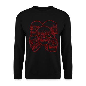 Art Academia Aesthetic Gothic Skulls Goth - Unisex Pullover - Schwarz - Vorne - Alina (178cm) & Michal (187cm)