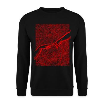 Art Academia Aesthetic Creation Of Adam - Unisex Sweatshirt - black - Front - Alina (178cm) & Michal (187cm)