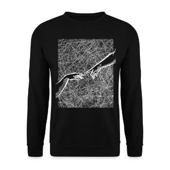 Art Academia Aesthetic Creation Of Adam Sketch Art - Unisex Sweatshirt - black - Front - Alina (178cm) & Michal (187cm)