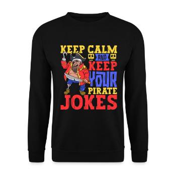 Keep you pirate jokes - Leg prosthesis - Unisex Sweatshirt - black - Front - Alina (178cm) & Michal (187cm)