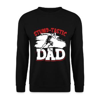 Best dad with prosthetic leg - Unisex Sweatshirt - black - Front - Alina (178cm) & Michal (187cm)