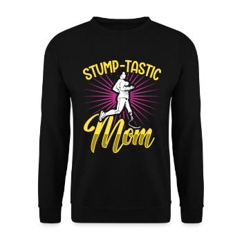 Best mom with prosthetic leg - Unisex Sweatshirt - black - Front - Alina (178cm) & Michal (187cm)