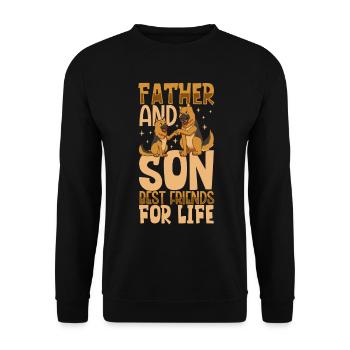 Beste Freunde - Vater und Sohn - Unisex Pullover - Schwarz - Vorne - Alina (178cm) & Michal (187cm)