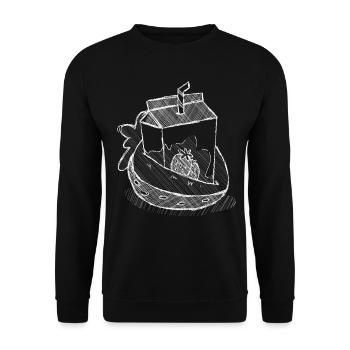Art Academia Aesthetic Kawaii Strawberry Milk - Unisex Sweatshirt - black - Front - Alina (178cm) & Michal (187cm)