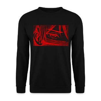 Art Academia Aesthetic Japanese Anime Boy Eye - Unisex Sweatshirt - black - Front - Alina (178cm) & Michal (187cm)