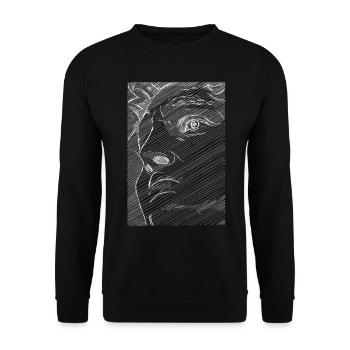 Art Academia Aesthetic David Face Michelangelo - Unisex Sweatshirt - black - Front - Alina (178cm) & Michal (187cm)