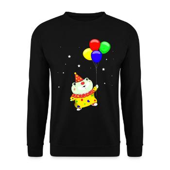 Clowncore Aesthetic Kawaii Frog Party Clown - Unisex Sweatshirt - black - Front - Alina (178cm) & Michal (187cm)