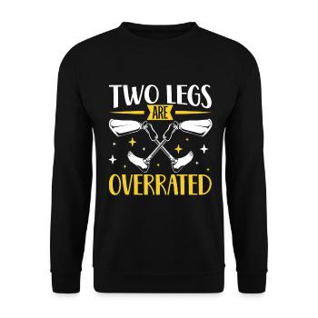 Who needs two legs - leg prosthesis - Unisex Sweatshirt - black - Front - Alina (178cm) & Michal (187cm)