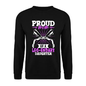 Proud mother - prosthetic leg - Unisex Sweatshirt - black - Front - Alina (178cm) & Michal (187cm)
