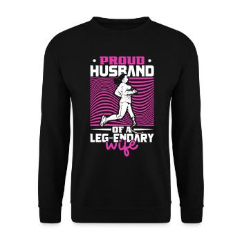 Proud husband - prosthetic leg - Unisex Sweatshirt - black - Front - Alina (178cm) & Michal (187cm)
