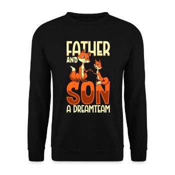 Das Dreamteam - Vater und Sohn - Unisex Pullover - Schwarz - Vorne - Alina (178cm) & Michal (187cm)