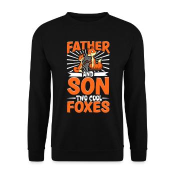 Coole Füchse - Vater und Sohn - Unisex Pullover - Schwarz - Vorne - Alina (178cm) & Michal (187cm)