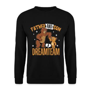 Das Dreamteam - Vater und Sohn - Unisex Pullover - Schwarz - Vorne - Alina (178cm) & Michal (187cm)