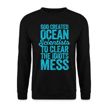 Lustiger Meeresbiologe Meeresbiologie - Unisex Pullover - Schwarz - Vorne - Alina (178cm) & Michal (187cm)