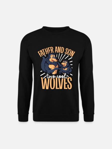 Cool Wolves - Father and Son - Unisex Sweatshirt - black