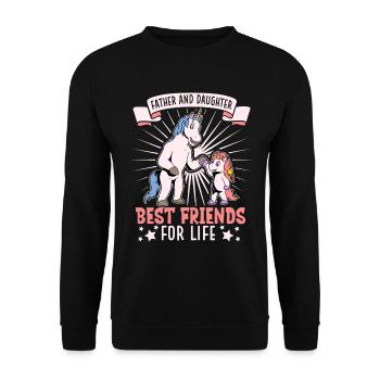 Freunde fürs Leben - Vater und Tochter - Unisex Pullover - Schwarz - Vorne - Alina (178cm) & Michal (187cm)