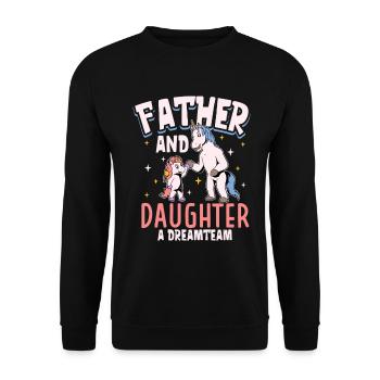 Das Dreamteam - Vater und Tochter - Unisex Pullover - Schwarz - Vorne - Alina (178cm) & Michal (187cm)