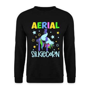 Aerial Silkiecorn - Aerial Silks - Unisex Sweatshirt - black - Front - Alina (178cm) & Michal (187cm)