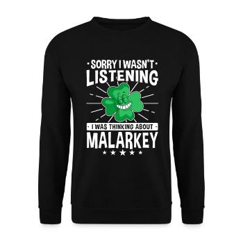 Chemise de la Saint-Patrick Malarkey Clover Cadeau - Sweat-shirt Unisexe - noir - Devant - Alina (178cm) & Michal (187cm)