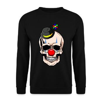 Clowncore Aesthetic Gothic Skull Clown Goth - Unisex Pullover - Schwarz - Vorne - Alina (178cm) & Michal (187cm)