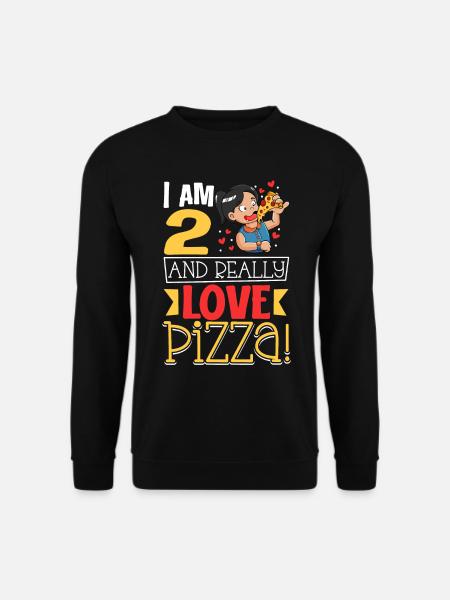 I'm 2 - Girls Pizza - Unisex Sweatshirt - black