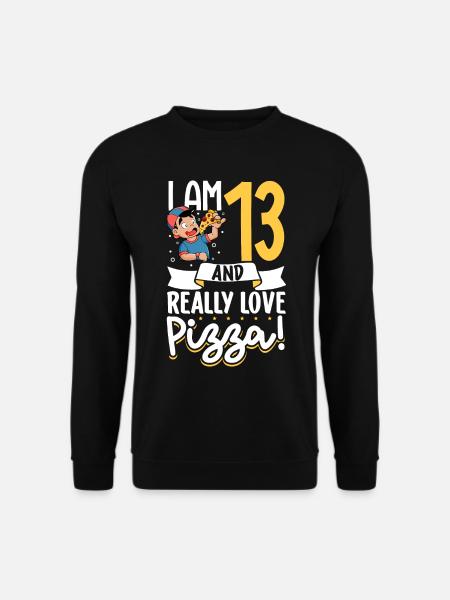 Ich bin 13 - Jungen Pizza - Unisex Pullover - Schwarz
