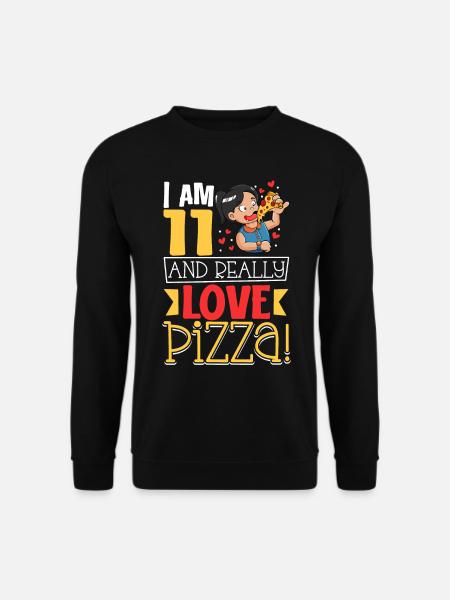 I'm 11 - Girl Pizza - Unisex Sweatshirt - black