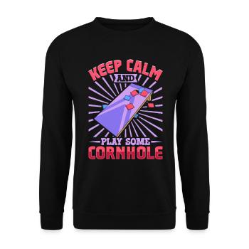 Keep Calm and play some Cornhole - Unisex Sweatshirt - black - Front - Alina (178cm) & Michal (187cm)