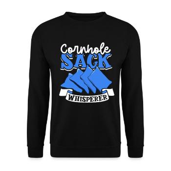I Whisper to Sacks - Cornhole - Unisex Sweatshirt - black - Front - Alina (178cm) & Michal (187cm)