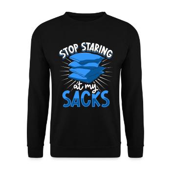 Stop staring at my sacks - Cornhole - Unisex Sweatshirt - black - Front - Alina (178cm) & Michal (187cm)