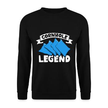 Legend in the Cornhole - Unisex Sweatshirt - black - Front - Alina (178cm) & Michal (187cm)