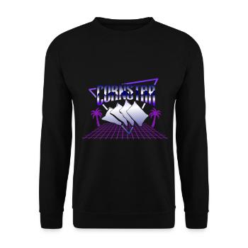 Retrowave Cornstar - Cornhole - Unisex Sweatshirt - black - Front - Alina (178cm) & Michal (187cm)