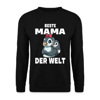Beste Mama der Welt Muttertag Mutter - Unisex Pullover - Schwarz - Vorne - Alina (178cm) & Michal (187cm)