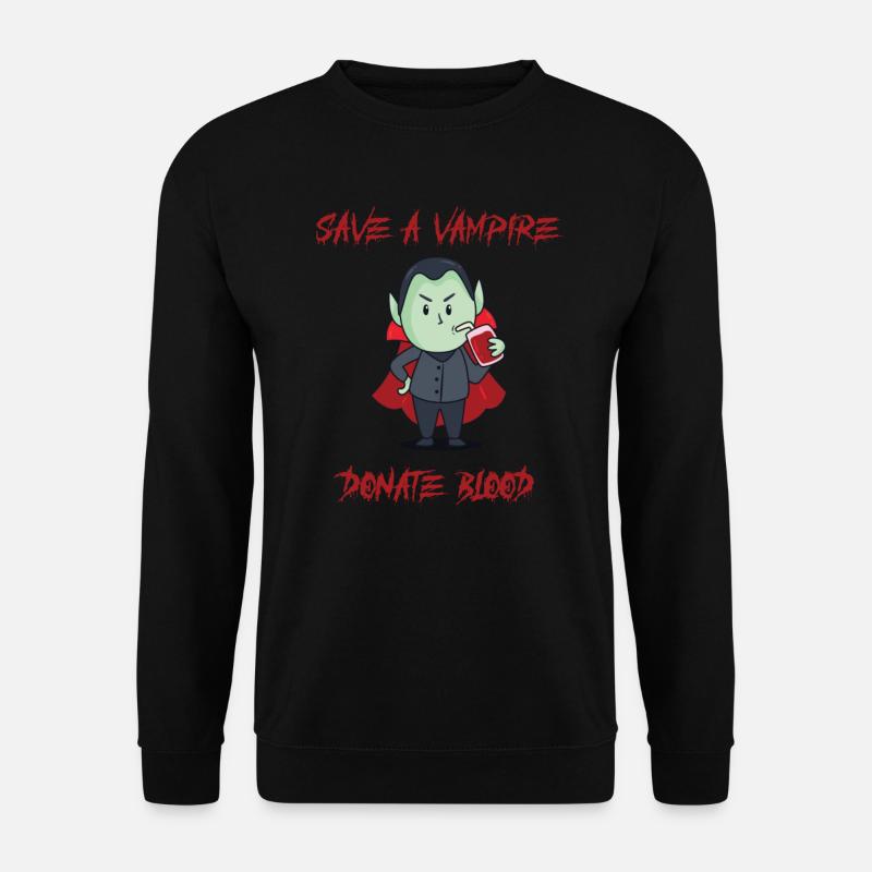 Rette einen Vampir, spende Blut - - Unisex Pullover - Schwarz