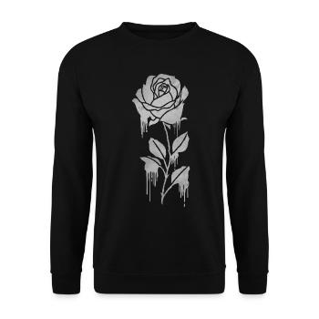 Finnish Goth Aesthetic Gothic Rose Drip Goth - Unisex Pullover - Schwarz - Vorne - Alina (178cm) & Michal (187cm)