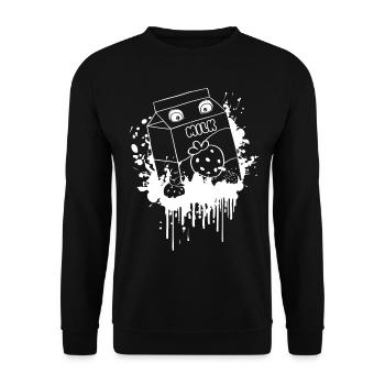 Finnish Goth Aesthetic Gothic Strawberry Milk Goth - Unisex Pullover - Schwarz - Vorne - Alina (178cm) & Michal (187cm)