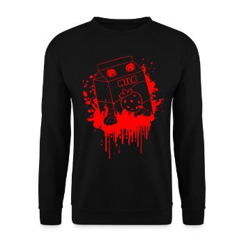 Finnish Goth Aesthetic Gothic Strawberry Milk - Unisex Pullover - Schwarz - Vorne - Alina (178cm) & Michal (187cm)