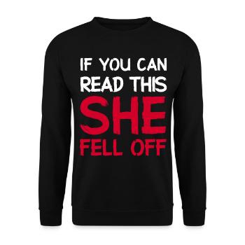 Wenn du das lesen kannst, ist sie - Unisex Pullover - Schwarz - Vorne - Alina (178cm) & Michal (187cm)