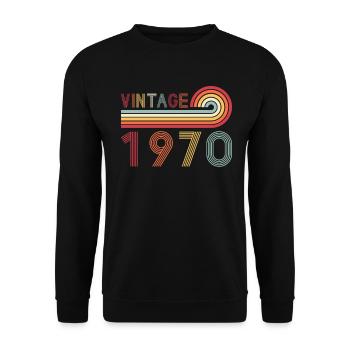 Drôle de millésime né en 1970 anniversaire - Sweat-shirt Unisexe - noir - Devant - Alina (178cm) & Michal (187cm)