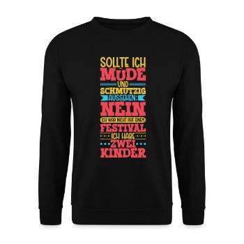 Müde und schmutzig - zwei Kinder - Unisex Pullover - Schwarz - Vorne - Alina (178cm) & Michal (187cm)