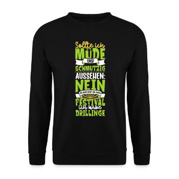 Müde und schmutzig - Drillinge - Unisex Pullover - Schwarz - Vorne - Alina (178cm) & Michal (187cm)