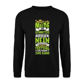 Müde und schmutzig - zwei Söhne - Unisex Pullover - Schwarz - Vorne - Alina (178cm) & Michal (187cm)