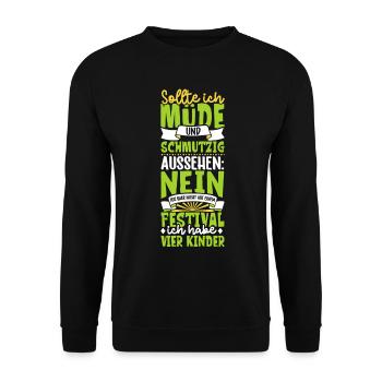 Müde und schmutzig - vier Kinder - Unisex Pullover - Schwarz - Vorne - Alina (178cm) & Michal (187cm)